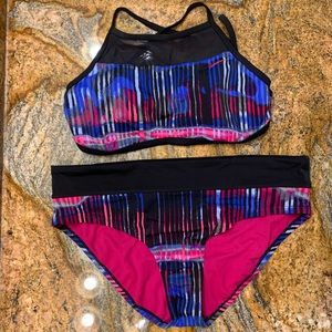 NIKE black blue pink bikini swimsuit